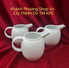 Bình rót sốt 220ml gốm sứ Minh Long - bình rót nước sốt 220ml