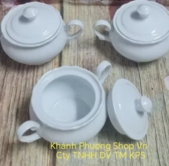 Bộ 2 hũ đựng gia vị sứ trắng Minh Long - hũ đựng gia vị có nắp