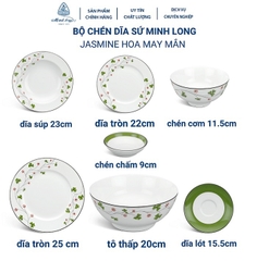 bộ bàn ăn cao cấp Hoa May Mắn sứ Minh Long 12 món - bộ bàn ăn cao cấp sứ minh long hoa may mắn