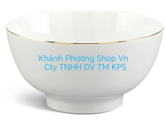 Bộ 4 tô cao 15cm viền vàng gốm sứ Minh Long - tô sứ minh long viền vàng