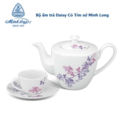 bộ ấm trà Daisy Cỏ Tím gốm sứ Minh Long - bộ ấm trà Cỏ Tím sứ Minh Long