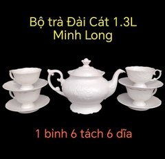 [Không hộp hãng] Bộ ấm trà Đài Cát 1.3L gốm sứ Minh Long