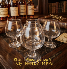 Bộ 4 ly thủy tinh uống rượu Cognac 265ml - ly thủy tinh uống rượu