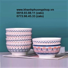 tô sứ hoa văn thổ cẩm - tô sứ 16cm