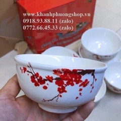 bộ bàn ăn cao cấp hoa đào - bộ bàn ăn cao cấp hoa đào