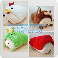 Bộ mền gối 2 trong 1 mẫu hoạt hình - bộ gối chăn đa năng 2in1 văn phòng