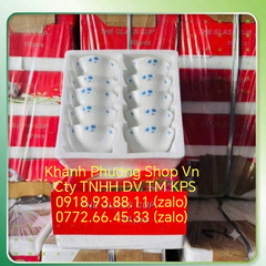 Bộ 6 chén sứ hộp xốp quà tặng cao cấp - nhận in logo theo yêu cầu