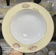 Dĩa súp sâu 23cm Hương biển kem sứ Minh Long - dĩa súp sâu 23cm minh long