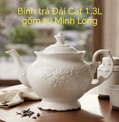 Ấm trà Đài Cát gốm sứ Minh Long 1.3L - ấm trà sứ minh long