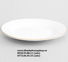 dĩa oval viền vàng sứ Minh Long - dĩa hột xoài viền vàng sứ minh long