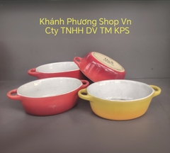 Bộ 4 thố sứ nhỏ 12x5cm có quai cầm - gốm sứ Nhật cao cấp