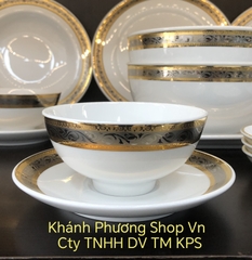 Bộ chén cơm Hoa Hồng Sago gốm sứ Minh Long