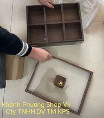 Khay đựng bánh mứt 6 ngăn bằng gỗ - khay đựng mứt gỗ 6 ngăn