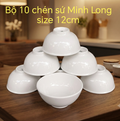 Bộ 10 chén cơm gốm sứ Minh Long size 12cm