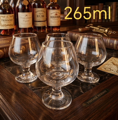 Bộ 4 ly thủy tinh uống rượu Cognac 265ml - ly thủy tinh uống rượu