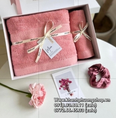 bộ quà tặng khăn tắm cotton cao cấp - khăn tắm cotton cao cấp
