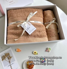 bộ quà tặng khăn tắm cotton cao cấp - khăn tắm cotton cao cấp