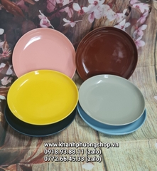 dĩa sứ Nhật cao cấp màu pastel dày đẹp - dĩa sứ tròn 20cm màu pastel