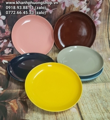 dĩa sứ Nhật cao cấp màu pastel dày đẹp - dĩa sứ tròn 20cm màu pastel