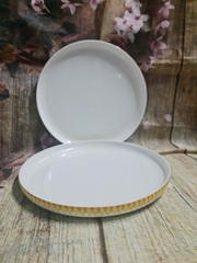 khay sứ Minh Long 30cm viền hoa quả - khay sứ tròn Minh Long 30cm