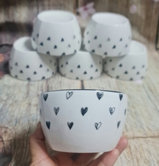 bộ 6 chén vuông họa tiết trái tim xinh xắn - bộ 6 chén vuông
