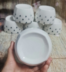 bộ 6 chén vuông họa tiết trái tim xinh xắn - bộ 6 chén vuông