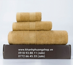 bộ 3 khăn tắm cotton 100% kèm hộp quà tặng cao cấp - bộ 3 khăn tắm