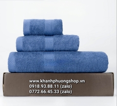 bộ 3 khăn tắm cotton 100% kèm hộp quà tặng cao cấp - bộ 3 khăn tắm