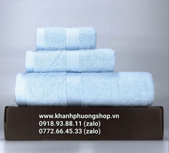 bộ 3 khăn tắm cotton 100% kèm hộp quà tặng cao cấp - bộ 3 khăn tắm