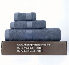 bộ 3 khăn tắm cotton 100% kèm hộp quà tặng cao cấp - bộ 3 khăn tắm