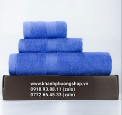 bộ 3 khăn tắm cotton 100% kèm hộp quà tặng cao cấp - bộ 3 khăn tắm