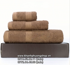 bộ 3 khăn tắm cotton 100% kèm hộp quà tặng cao cấp - bộ 3 khăn tắm