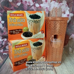 bộ 2 hộp trà sữa trân châu hillway tặng kèm ly kim cương 800ml - trà sữa trân châu hộp 10 gói