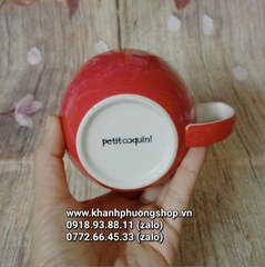 ly sứ uống trà, uống cà phê màu đỏ - tách uống trà, cà phê sứ Pháp cao cấp
