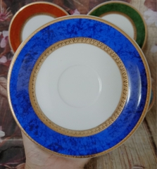 dĩa tròn sứ Ý cao cấp Valetino size 15cm - dĩa sứ màu viền vàng cao cấp (made in Italy)