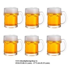 bộ 6 ly bia có quai cao cấp 400ml - bộ ly uống bia thuỷ tinh cao cấp
