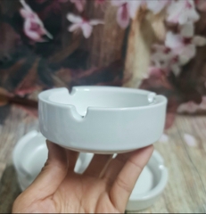 gạt tàn thuốc sứ 10cm - gạt tàn sứ trắng 10cm