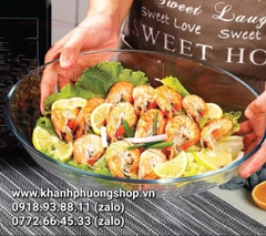 khay thủy tinh oval thổ nhĩ kỳ 18x26cm - khay thủy tinh oval chịu nhiệt