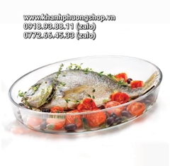 khay thủy tinh oval thổ nhĩ kỳ 18x26cm - khay thủy tinh oval chịu nhiệt