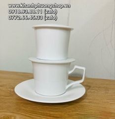 bộ phin pha cà phê sứ Minh Long - phin pha cà phê sứ trắng