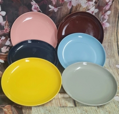 dĩa sứ Nhật cao cấp màu pastel dày đẹp - dĩa sứ tròn 20cm màu pastel