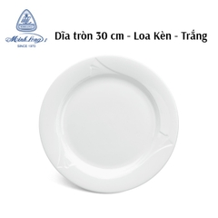 dĩa tròn loa kèn sứ Minh Long - dĩa tròn loa kèn 30cm