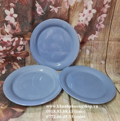 dĩa sứ tròn màu tím pastel size 27cm - dĩa sứ tròn màu tím