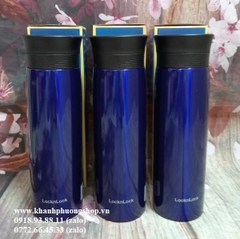 bình giữ nhiệt lock&lock 400ml màu xanh navy - bình giữ nhiệt inox lock&lock