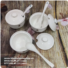 Hũ đựng gia vị nắp lỗ gốm sứ Minh Long - hũ đựng gia vị, đồ nêm, sa tế