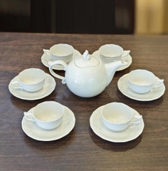 bộ ấm trà sứ trắng Minh long - bộ ấm trà mẫu đơn sứ Minh Long