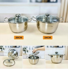 nồi inox five star 3 đáy 24cm - nồi inox five star 3 đáy