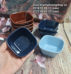 chén chấm vuông 9cm sứ Nhật cao cấp - chén đựng nước chấm hình vuông