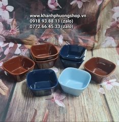 chén chấm vuông 9cm sứ Nhật cao cấp - chén đựng nước chấm hình vuông