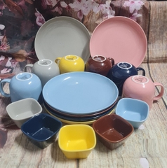 dĩa sứ Nhật cao cấp màu pastel dày đẹp - dĩa sứ tròn 20cm màu pastel